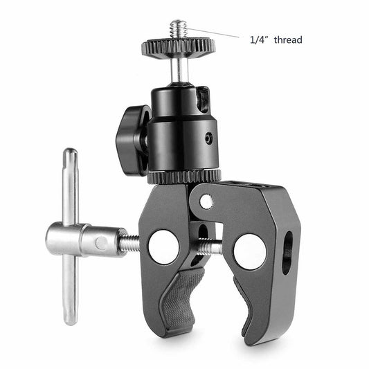 Clamp and Swivel Head with 1/4 Inch Screw