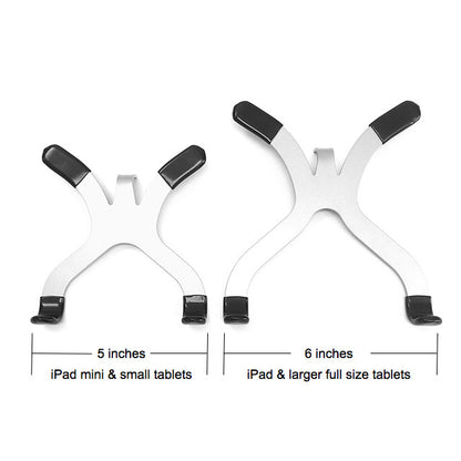 Stabile PRO cradle size comparison showing 5-inch and 6-inch widths for iPad mini and full-size iPads
