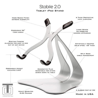 Stabile 2.0 Heavy-Duty Fixed-Angle iPad Stand