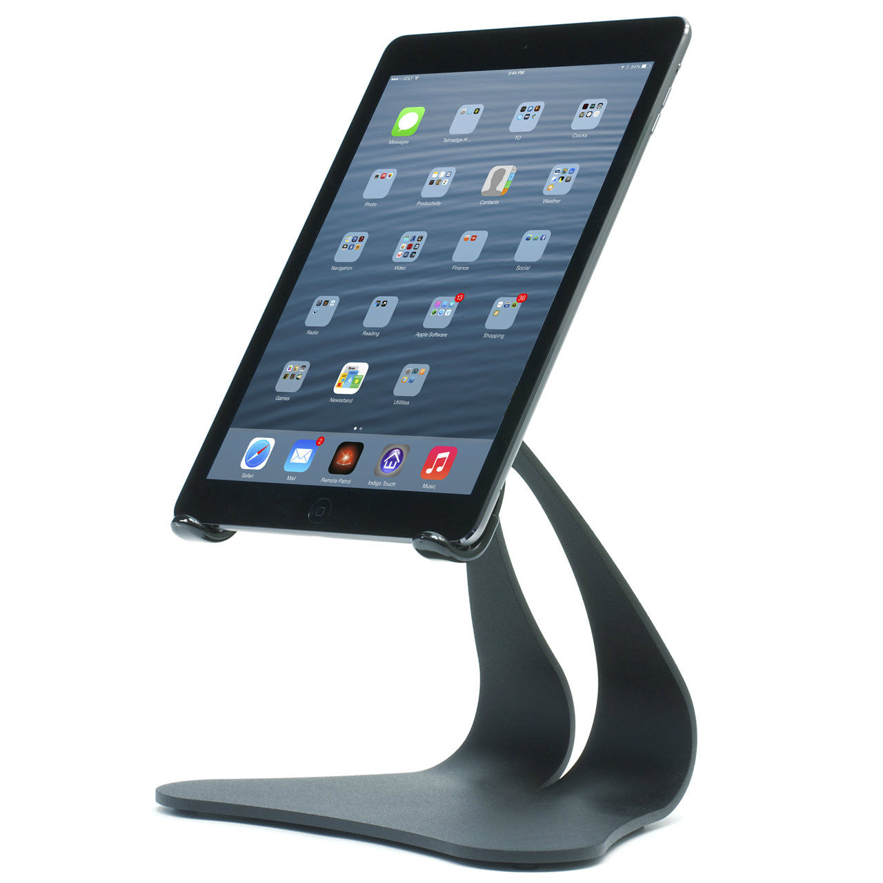 Stabile PRO iPad stand portrait view in Black Texture