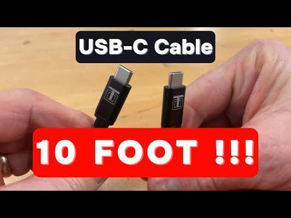 USB-C 3.0 Cable 10ft  Black Nylon Braided Fast Charge